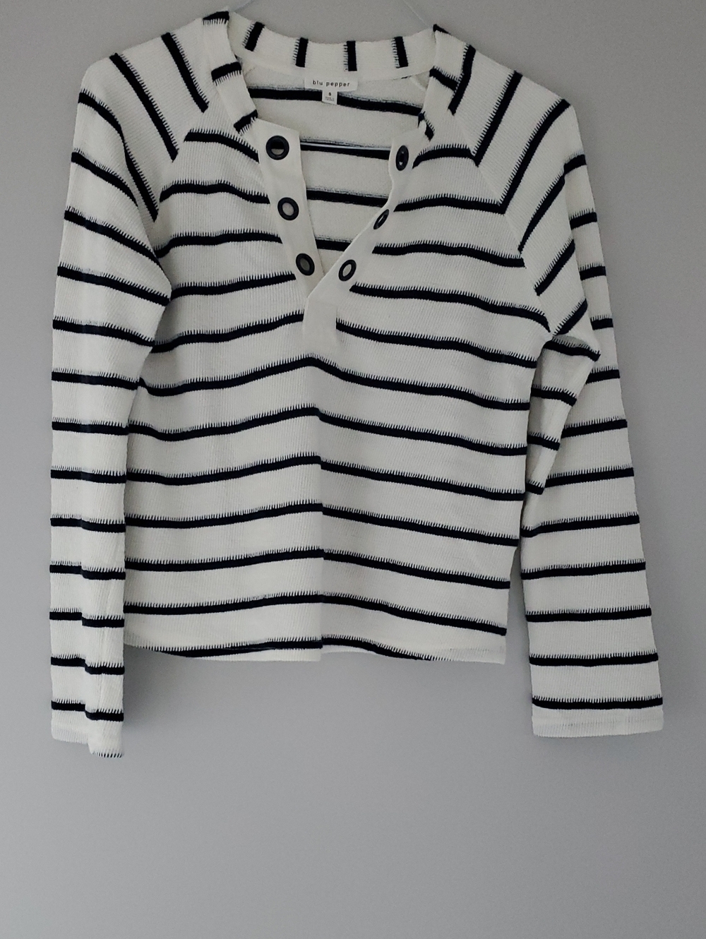Blu pepper Striped Sweater in White & Blue - Picture 1 of 6